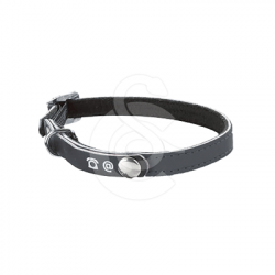 Collier chat cuir synthétique avec porteadresse