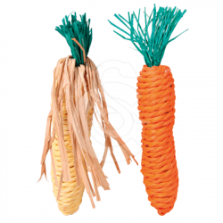 Jouet rongeur : lot de 2 jouets en paille