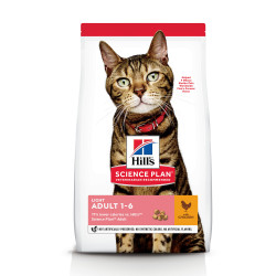 Science Plan Adult Light croquettes pour chat au poulet