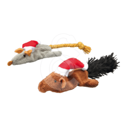 Jouet de Noël pour chat : Lot de 2 peluches