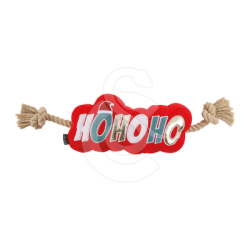 Jouet Noël chien : Hohoho sur corde