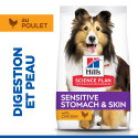HILL'S Science Plan Adult Sensitive Stomach & Skin croquettes pour chien au poulet